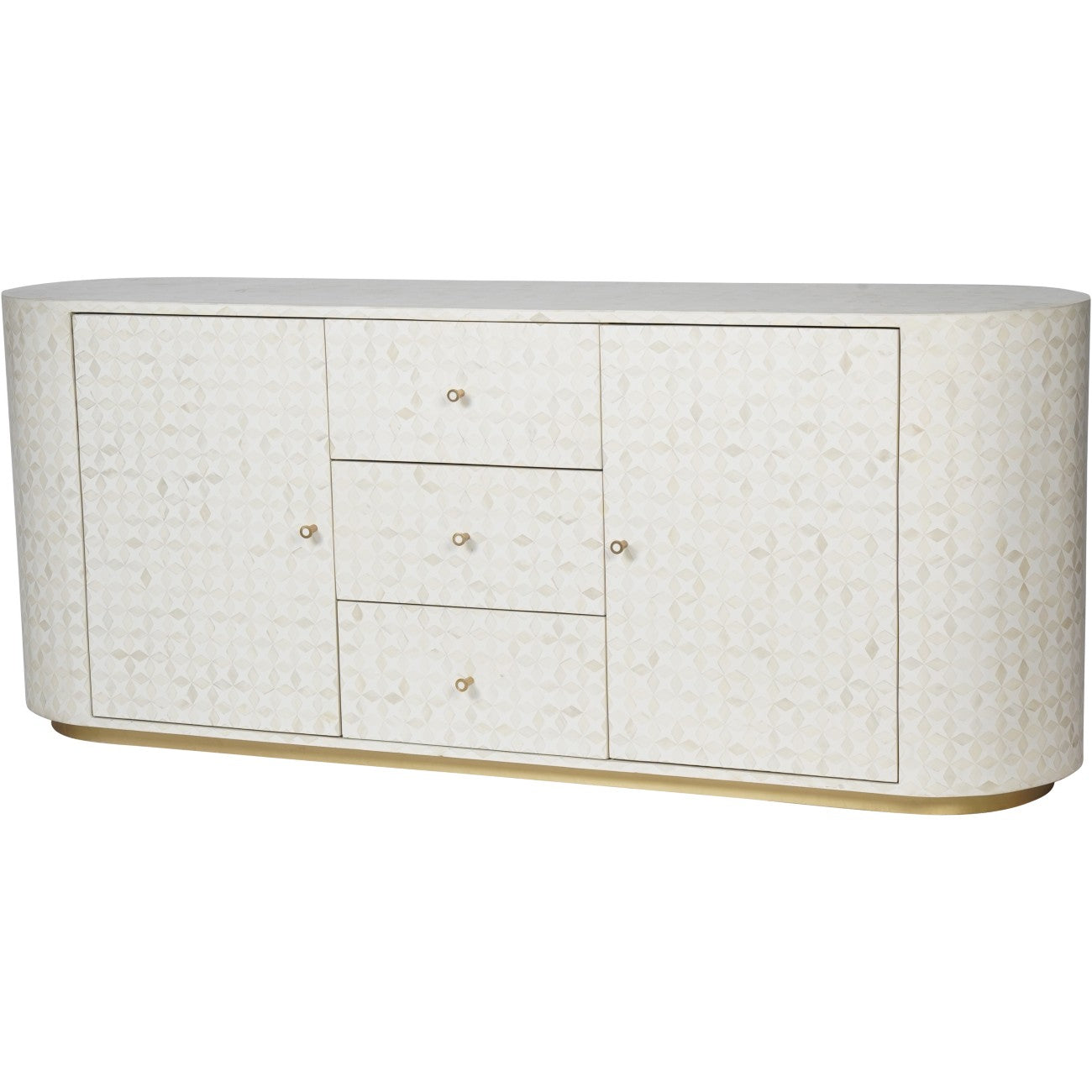 Aspen White Bone Inlay & Gold Sideboard | Large